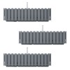 Set 3 jardiniere decorative cu suport metalic, sistem irigare,​​​​​​​ gri, 58x18x16.2 cm, Boardee Fencycase W, Prosperplast