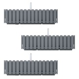 Set 3 jardiniere decorative cu suport metalic, sistem irigare,​​​​​​​ gri, 58x18x16.2 cm, Boardee Fencycase W GartenVIP DiyLine