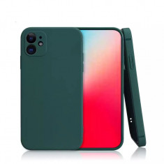 Husa de protectie pentru Iphone 11, verde, silicon, cu protectie camera foto
