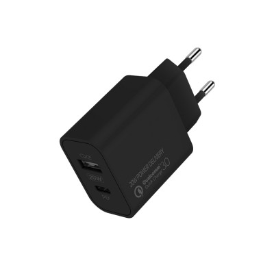 Incarcator retea 20W cu 2 porturi ColorWay, 3A, negru foto