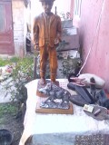 Sculptura veche in metal Porc Mistret