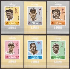 AJMAN 1969 SPORT BASEBALL ( 6 colite deluxe ndt.) MNH