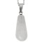 Pandantiv Cristal de st&acirc;ncă, piatra protecție, cristal natural formă picătură alb 30 mm