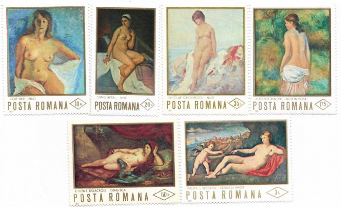 Romania (379) - Reproduceri de arta I - Nuduri, 1971 - serie neobliterata