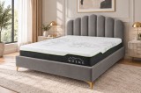 Cumpara ieftin Pat Cloud 160x200 cm Tapitat Catifea Gri cu Somiera Inclusa