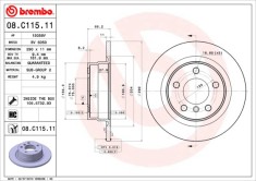BREMBO 08.C115.11 PRIME LINE - UV Coated Disc frana foto