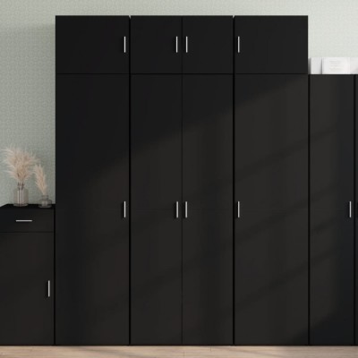 Gossi dulap inalt, negru, 70x42,5x185 cm, lemn prelucrat foto