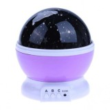 Lampa Led cu proiector stele 2 in 1 cu port USB sau baterii, violet