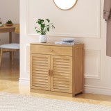 Pantofar Aarela din bambus cu sertar si 3 compartimente, 67x66x34 cm