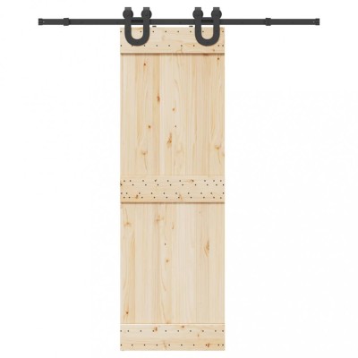 vidaXL Set feronerie pentru ușă glisantă, negru, 183 cm, oțel 4009720 foto
