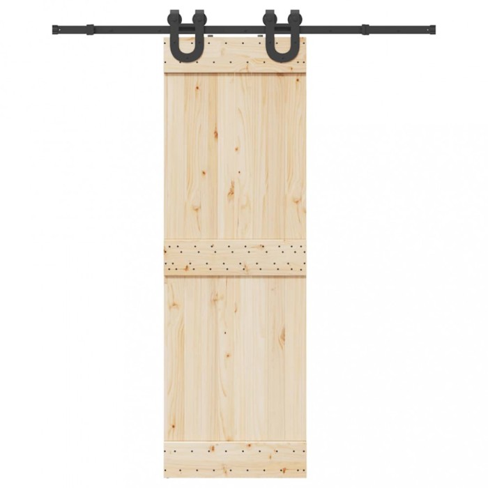 vidaXL Set feronerie pentru ușă glisantă, negru, 183 cm, oțel 4009720