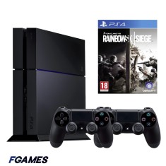 Consola Sony Playstation 4 Ps4 500gb + Doua Controllere + Tom Clancy&amp;#x2019;s Rainbow Six Siege PlayStation 4, Second-Hand