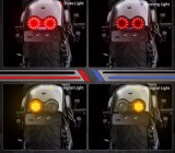 Stop Spate LED ATV MOTO SCUTER ENDURO Multi-funcționala, Model 2 &ndash; Harley &ndash; Universal - CU SEMNALIZARE