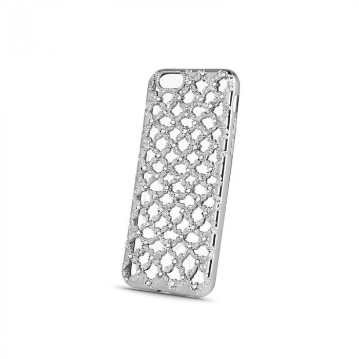 Husa SAMSUNG Galaxy J5 (2015) J500F - Flower Diamond (Argintiu)