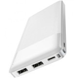 Baterie Externa HOCO J72, 10000mAh, 10W, 2 x USB-A, Alba