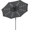 SONGMICS Umbrela de gradina, iluminare LED solara, cu manivela pentru deschidere, sistem inclinare, 300cm, gri Household NewTrend