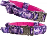 Zgarda pentru caine Amai Keto, nailon, violet/roz, marimea M
