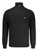 Pulover cu guler inalt bărbați, cu logo brodat, Regular fit, negru, 2XL, 3XL