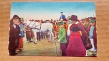 F680-Iarmaroc-Piata sudul Ungariei la 1900 cu General, tarani si caruta cu cal.