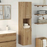 vidaXL Dulap suspendat de baie, stejar artizanal, 30x30x130 cm, lemn