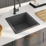 VidaXL Chiuvetă de bucătărie lucrată manual, negru, oțel inoxidabil