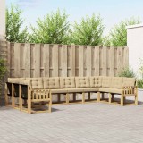 vidaXL Set de canapele de exterior cu pernă 10 pcs Alb și Bej 3389907