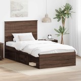 Cumpara ieftin Cadru de pat Stejar inchis 100 x 200 cm Lemn de pin masiv
