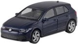 Macheta Volkswagen Golf 8 GTI albastru1:34 replica metal usi deschise cu resort