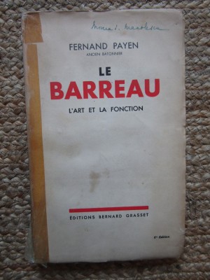 Le Barreau L&amp;#039;Art et la Fonction - Fernand Payen (1934) foto