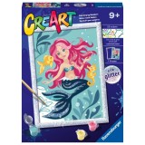 Cumpara ieftin Ravensburger - CreArt pictura pe numere pentru copii cu sclipici sirena