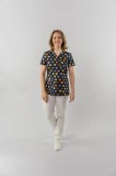 Bluză medicală Ana imprimeu 97 - Floricele S