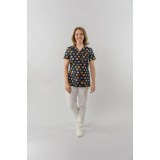 Bluză medicală Ana imprimeu 97 - Floricele XS