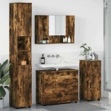 Cumpara ieftin Set de mobilier pentru baie 4 buc. Stejar fumuriu