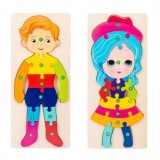 Cumpara ieftin Puzzle incastru din lemn cu cifre FETITA SI BAIAT, TOY World Int.