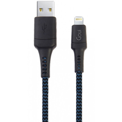 Cablu Date si Incarcare USB la Lightning Goui Tough, 1.5 m, Bleumarin - Negru G-LC15-8PINBK foto