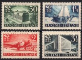 Finlanda 1938 - Aniversare Posta Finlandeza, avion, barca, serie neuzata
