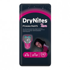 Scutece-chilotel pentru noapte Huggies DryNites 8-15 ani, Fete, 27-57 kg, 9 buc foto