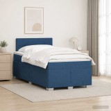 Cumpara ieftin Pat boxspring cu saltea albastru 120 x 200 cm Tesatura