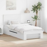 vidaXL Cadru de pat cu headboard Alb 90 x 200 cm Lemn compozit 3408802