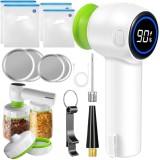 Cumpara ieftin Aparat de Vidat Portabil Wireless, Afisaj Digital, Baterie Reincarcabila, Pompa Vacuum pentru Alimente si Borcane, USB-C, Accesorii Incluse, Alb