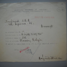 HOPCT DOCUMENT VECHI 317 MINISTERUL INDUSTRIEI COMERT EXTERIOR /BUCURESTI 1935