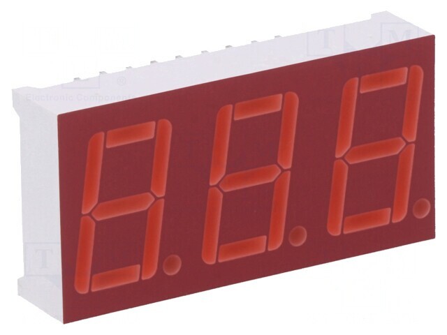 Afișaj LED 7 Segmente 3 Cifre Roșu 14.22mm