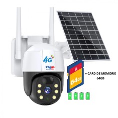 Camera de Supraveghere Solara 4G Cartela SIM 3 MP, Zoom 10X, Full HD 1080p, Panou Solar 9W Rezistenta La Apa IP 66, Card 64GB