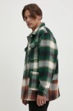 Desigual geacă cu aspect de cămașă ABRAHAN culoarea verde, de tranzitie, 24WMEW04