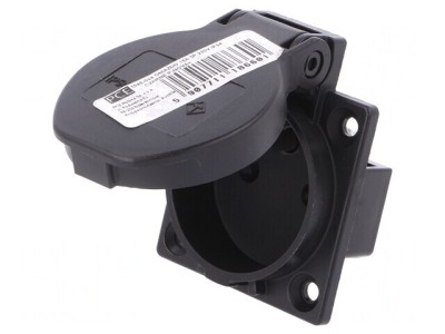 Conector Alimentare AC 2P+PE 230V 16A Negru foto