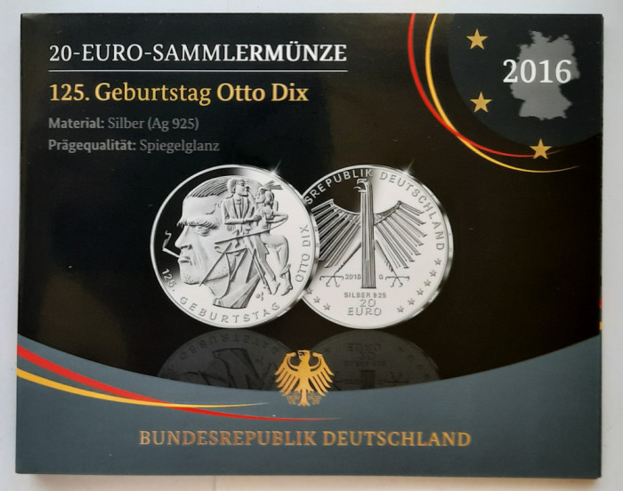 Moneda comemorativa de argint - 20 Euro 2016, Germania - Proof - G 3605