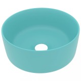 Cumpara ieftin Chiuveta baie lux verde deschis mat 40x15 cm ceramica rotund