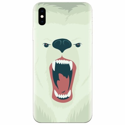 Husa silicon pentru Apple Iphone X, Fierce Polar Bear Winter foto