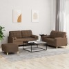 VidaXL Set de canapele cu perne, 3 piese, maro, textil 3201301