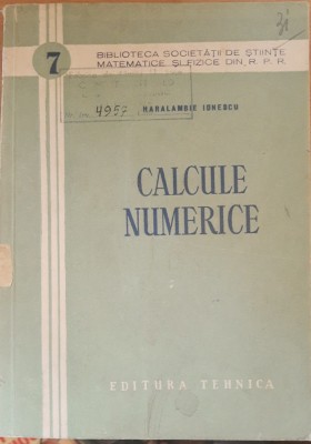 CALCULE NUMERICE - HARALAMBIE IONESCU foto